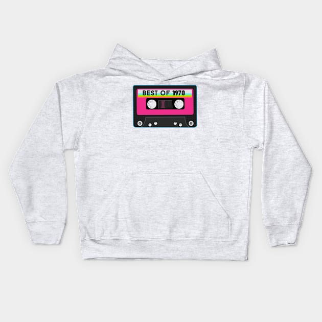 Best Of 1970 50th Birthday 50 Years Old Gifts Cassette Tape Vintage Kids Hoodie by ClothesLine